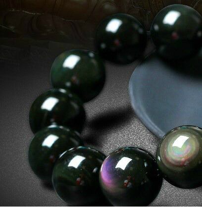 魔除け・御守り【開運】 黒曜石 パワーストーン ブレスレッド (12mm