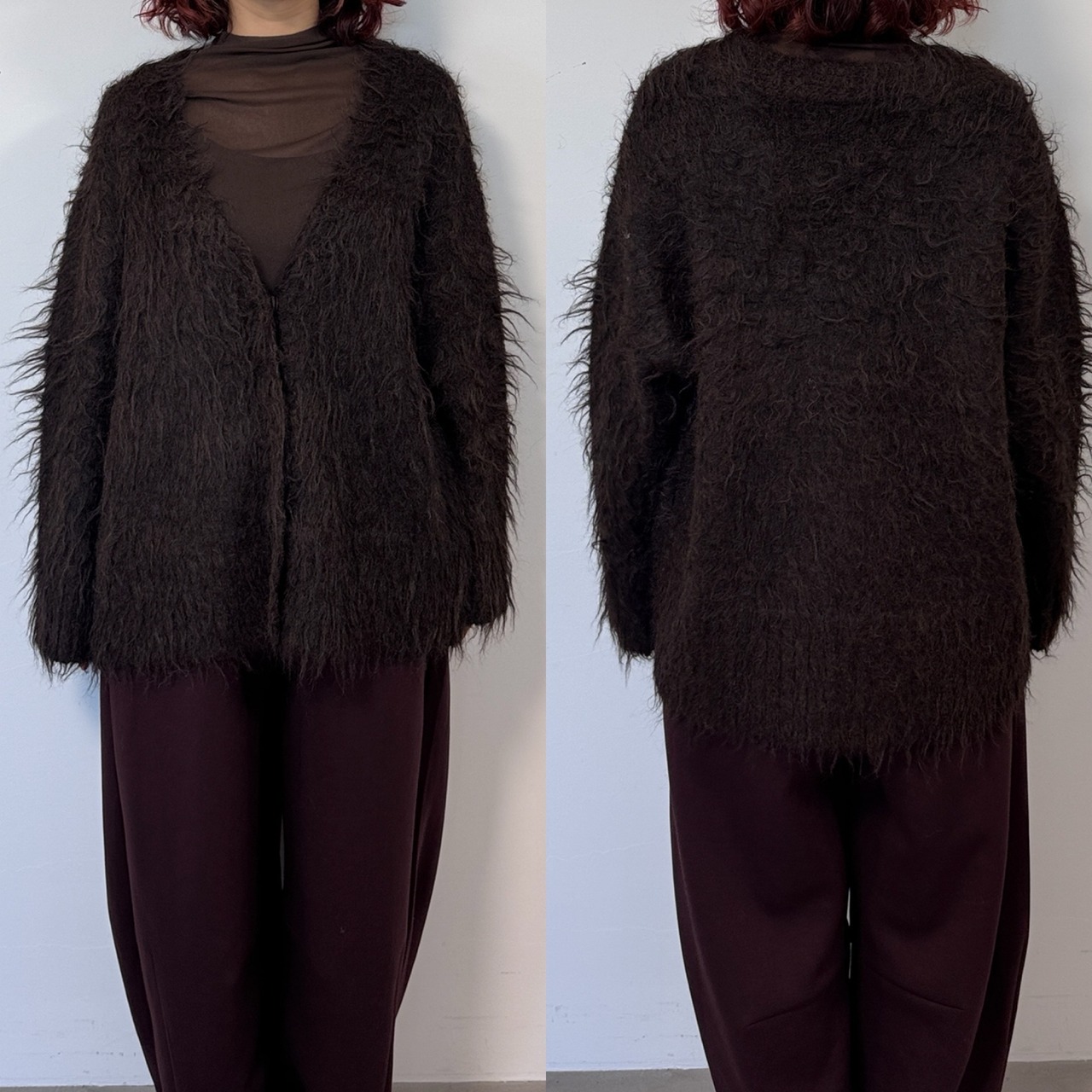 【受注予約:11月上旬入荷予定】シャギーオーバーニットCD/ダークブラウン