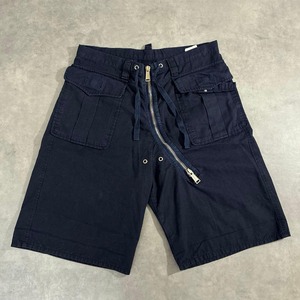 DSQUARED2 12SS 斜めジップ カーゴ　ハーフパンツ　ネイビー
