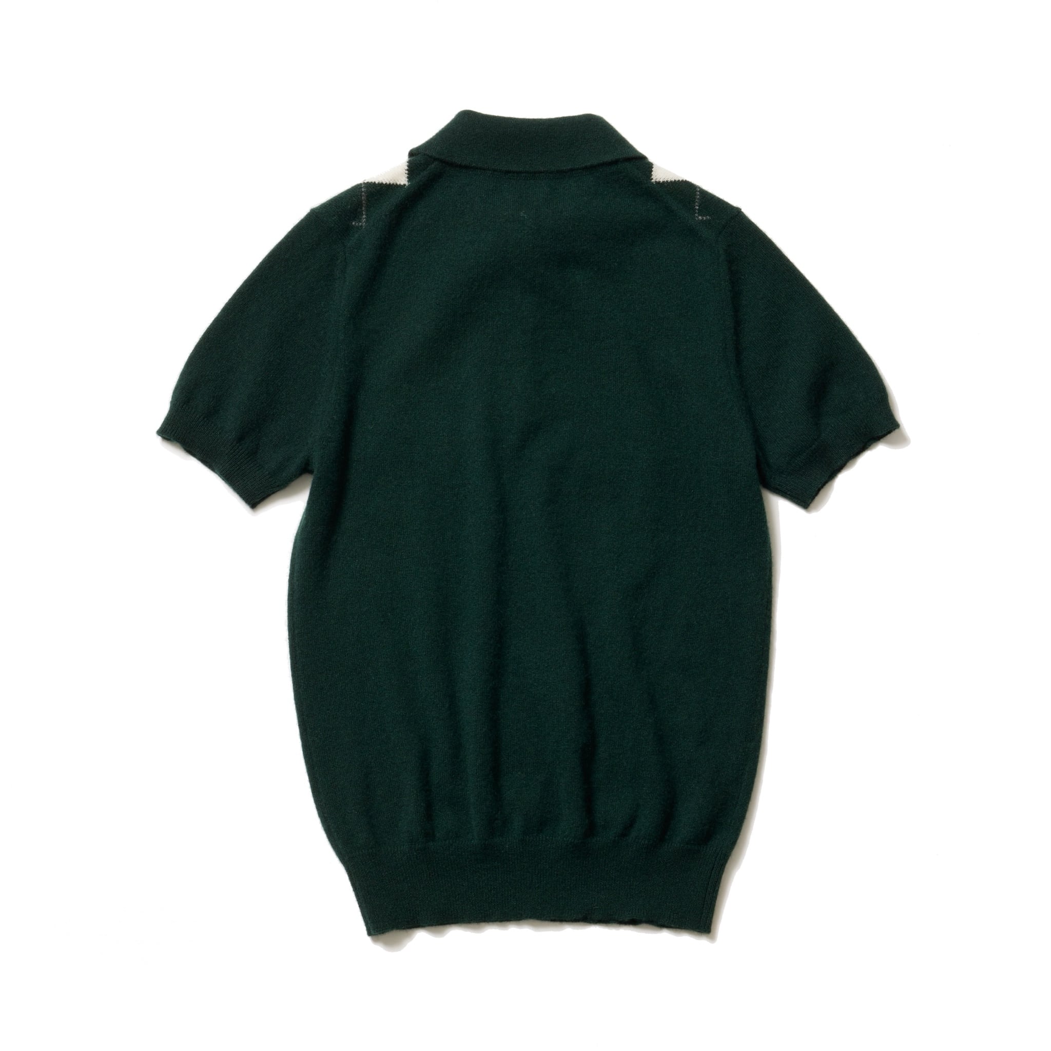 カシミヤ アーガイル半袖ニット（2サイズ・3色展開） | cccmalie