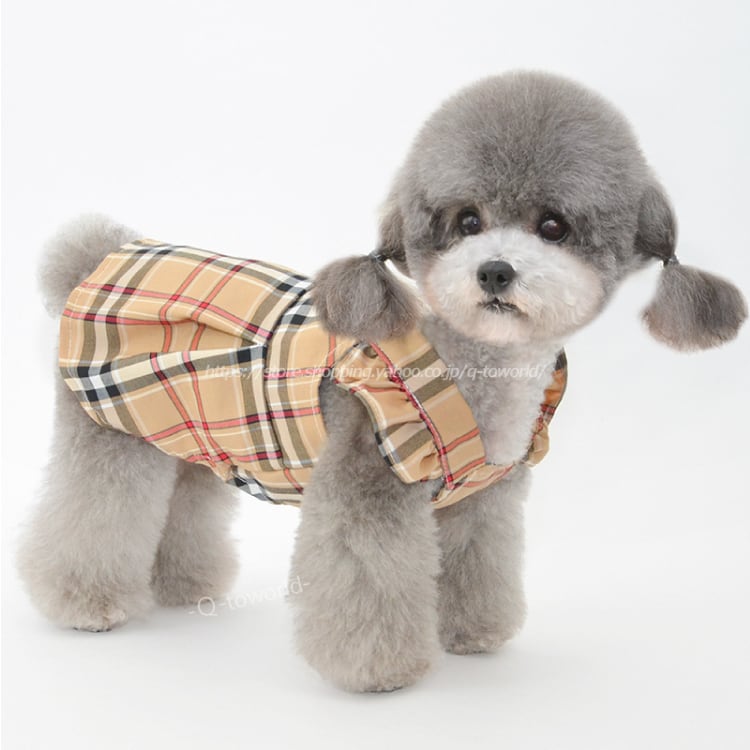 ペット服 ドッグウエア チェック柄 シャツ 犬服 猫服 フリル メロウ 春 小型犬 中型犬 大型犬 薄手 総柄 カジュアルシャツ お散歩 おしゃれ 可愛い 大きいサイズ 小さいサイズ Q Toworld キュートワールド 子供服