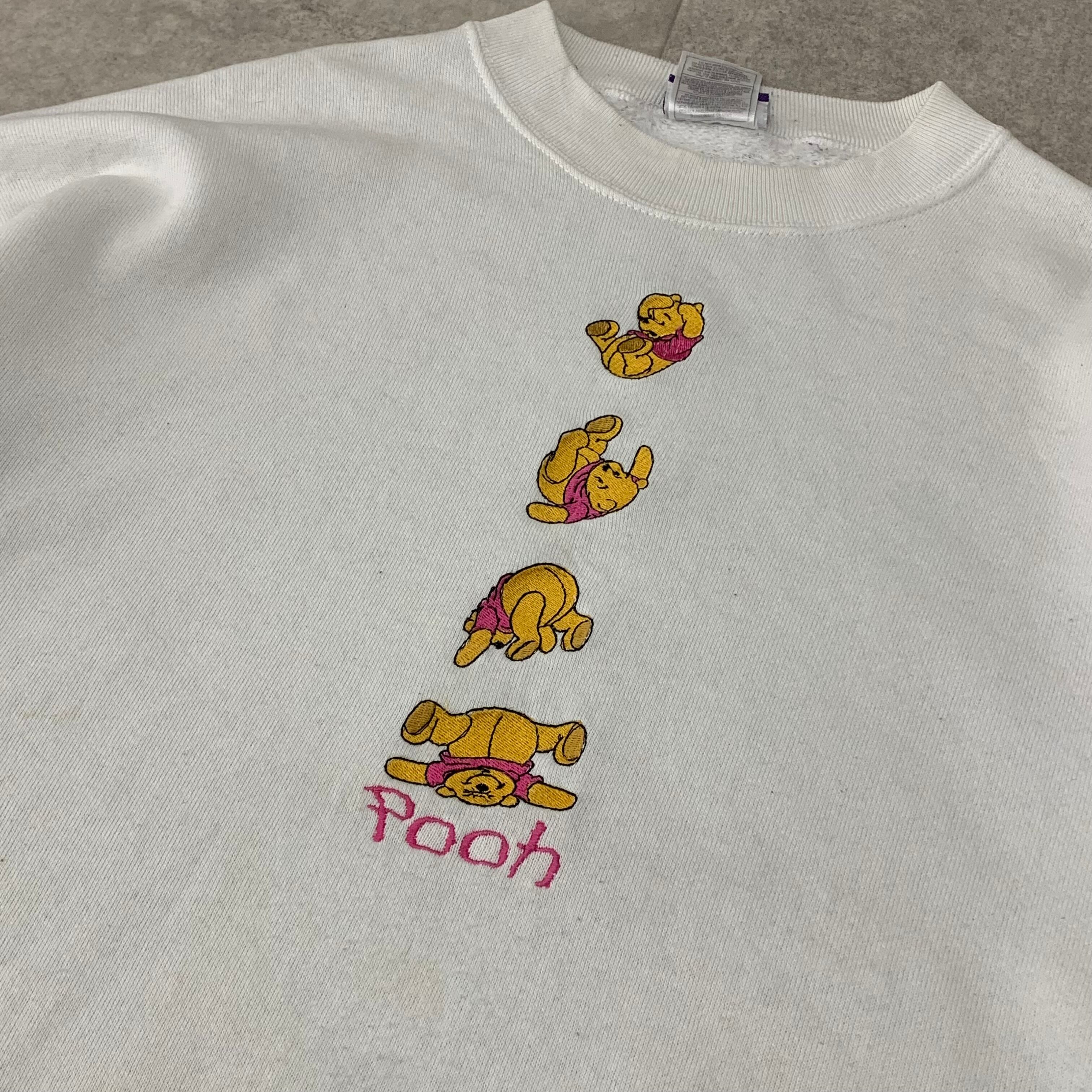 90s Disney プーさん スウェット リブライン 刺繍｜メンズ