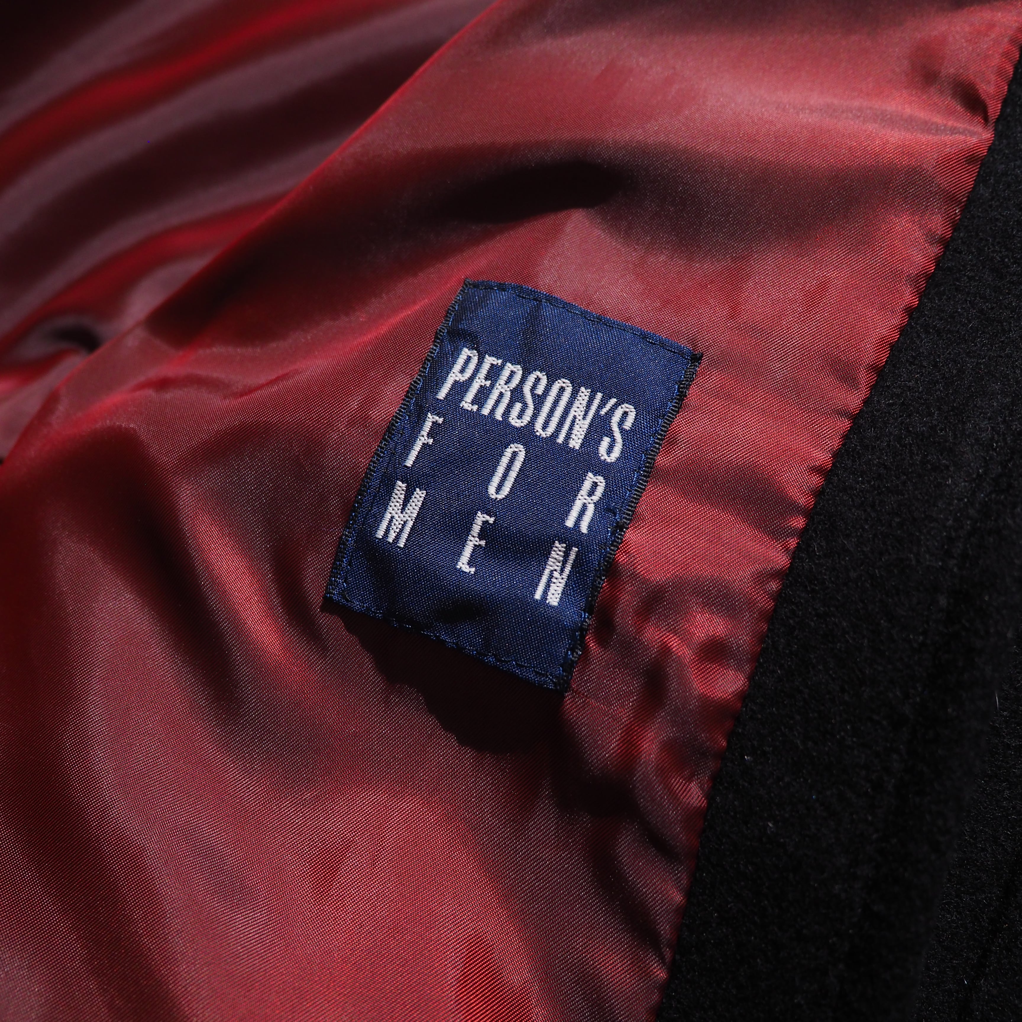 2000s ” PERSON'S ” deformation silhouette design Black wool coat