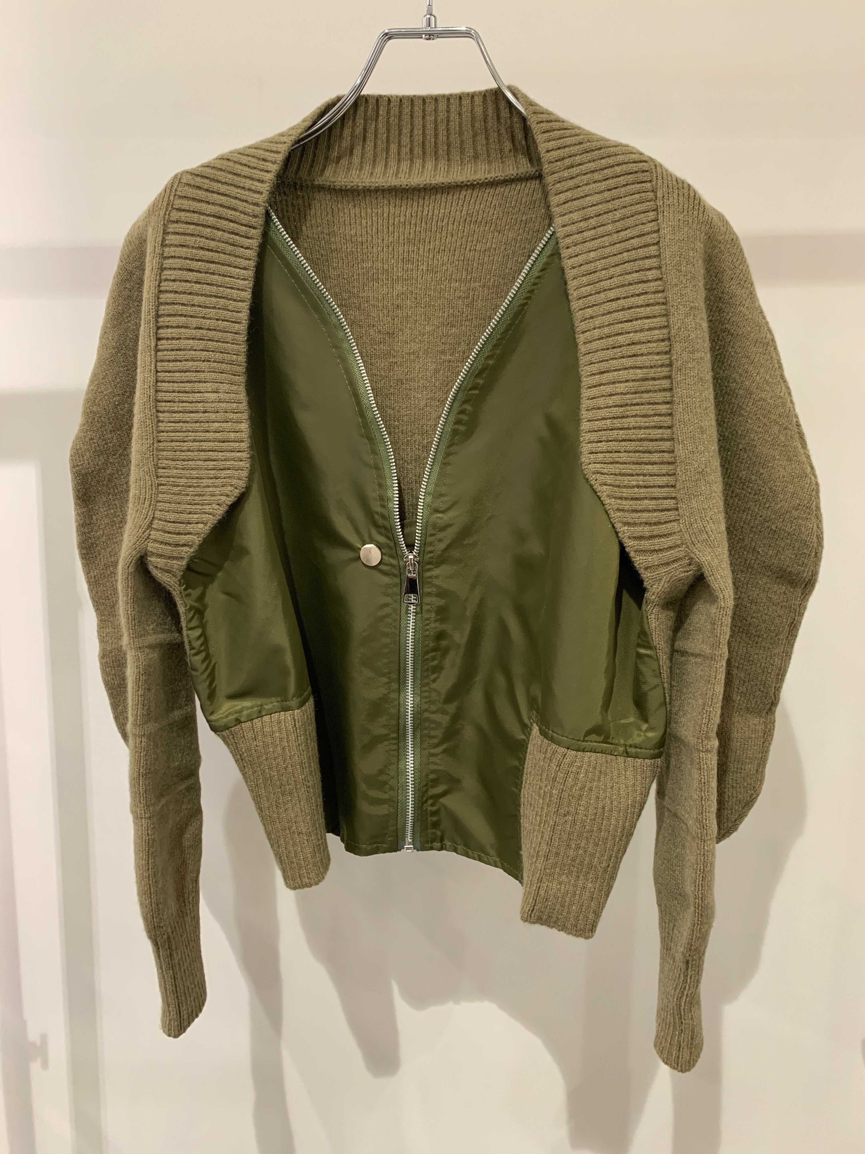 nylon knit docking bolero jacket cardigan