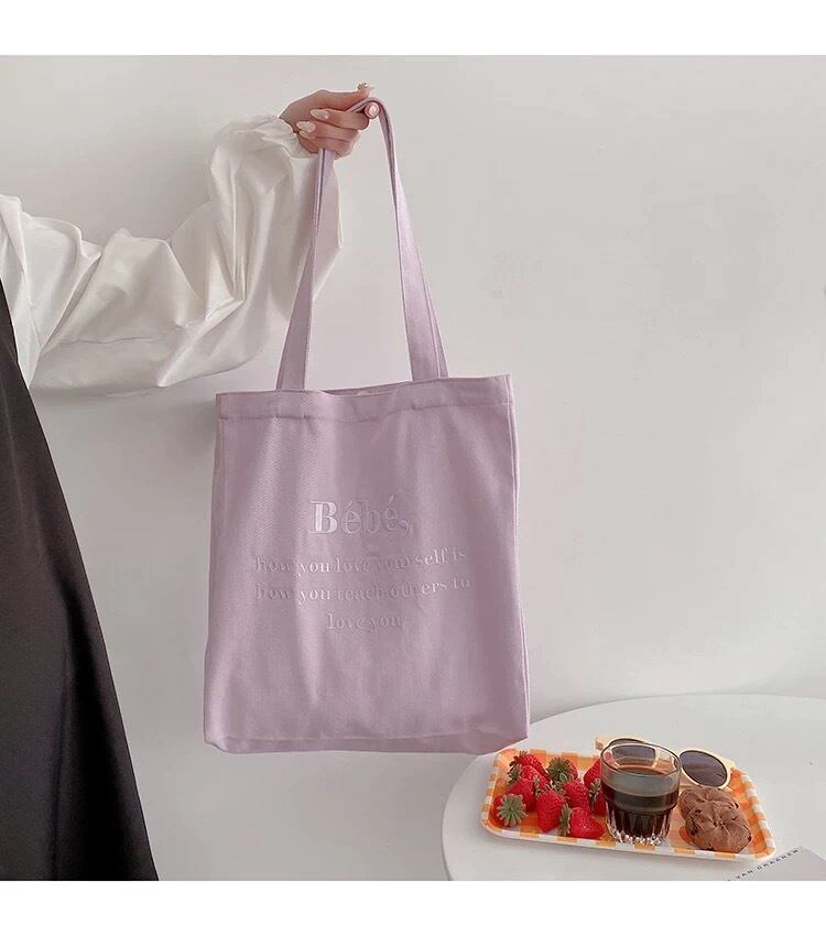 Bebe刺繍ロゴ大容量トートバッグ（全5色） | * ੈ✩‧₊˚みじぇる