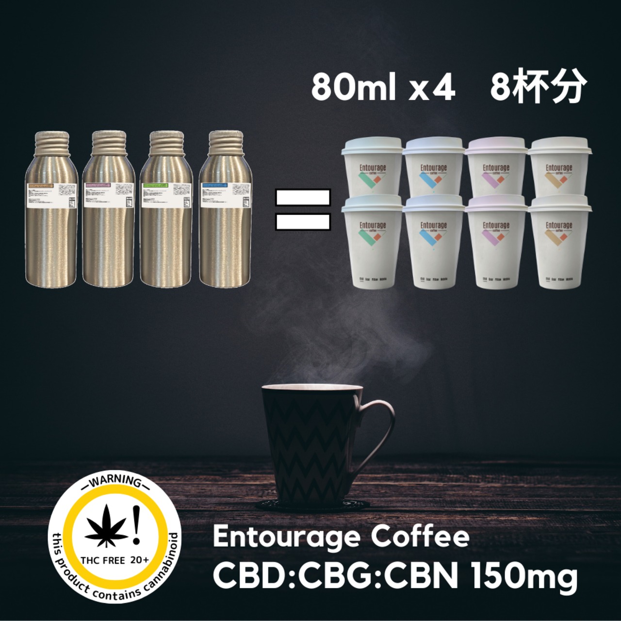 「Entourage Coffee -オールセット- 」2杯分80ml x全種類 4倍希釈 保存料・シリコンフリー