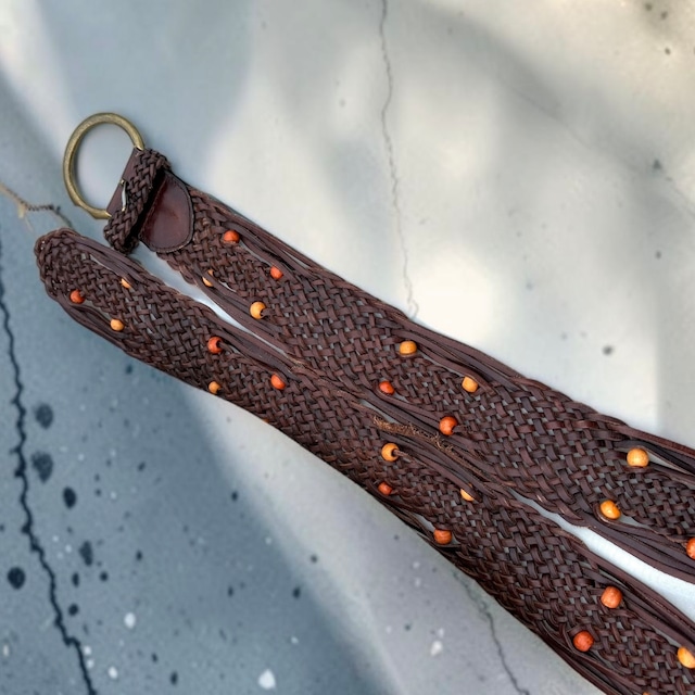 【LADIES】Braided Leather Fringe Belt - Free Size
