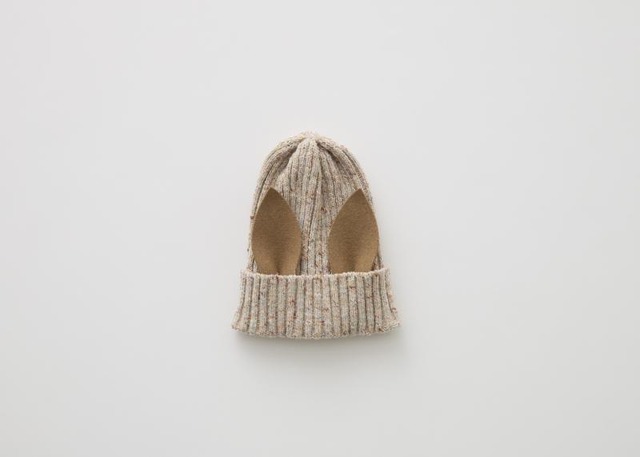 【 eLfin Folk 26AW 】 Nep Yarn Beast Beanie by CA4LA / pink beige