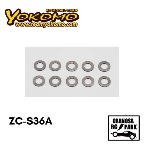 【YOKOMO ヨコモ】φ3.1xφ6.0x0.5mm スチールワッシャー10枚入 [ZC-S36A]