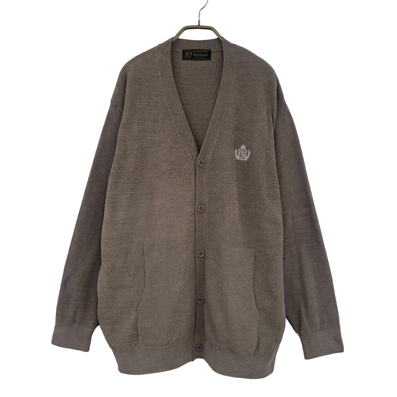 8G CHENILLE KNIT CARDIGAN -GREIGE-