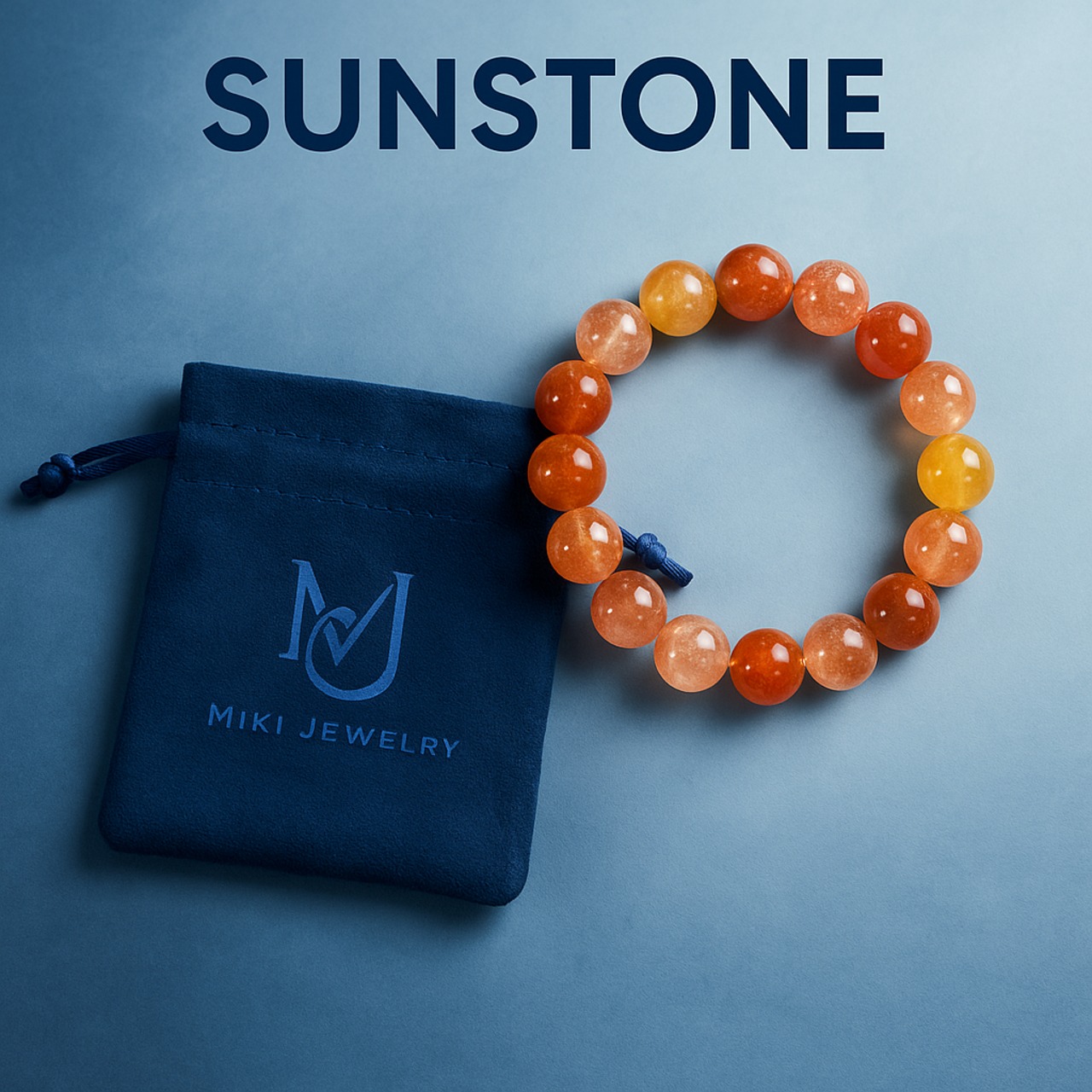 「勝利と成功の石」前向きなエネルギーを与える石｜ MIKI-JEWERLRY【サンストーン9mm】Sunstone-ヘリオライト