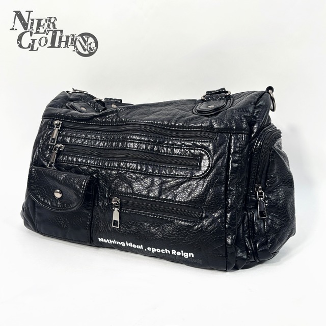 《先着39点限定MEGA SALE》WRINKLE PU LEATHER 10POCKET BAG