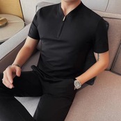 short sleeve zipper polo T-shirt 00283