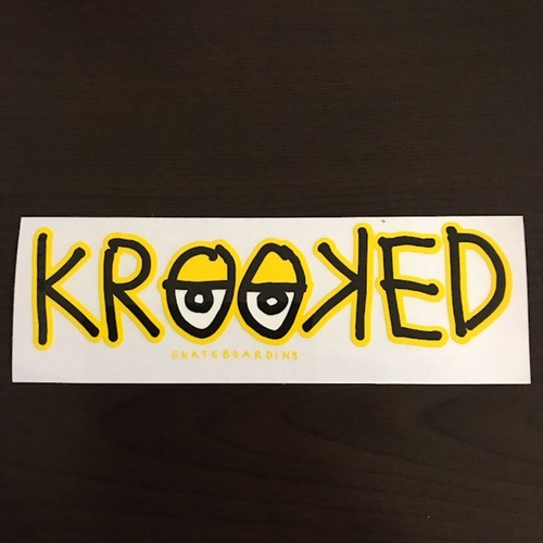 【ST-37】Krooked Skateboards EYES BAR 432 クルキッド スケートボード ステッカー yellow