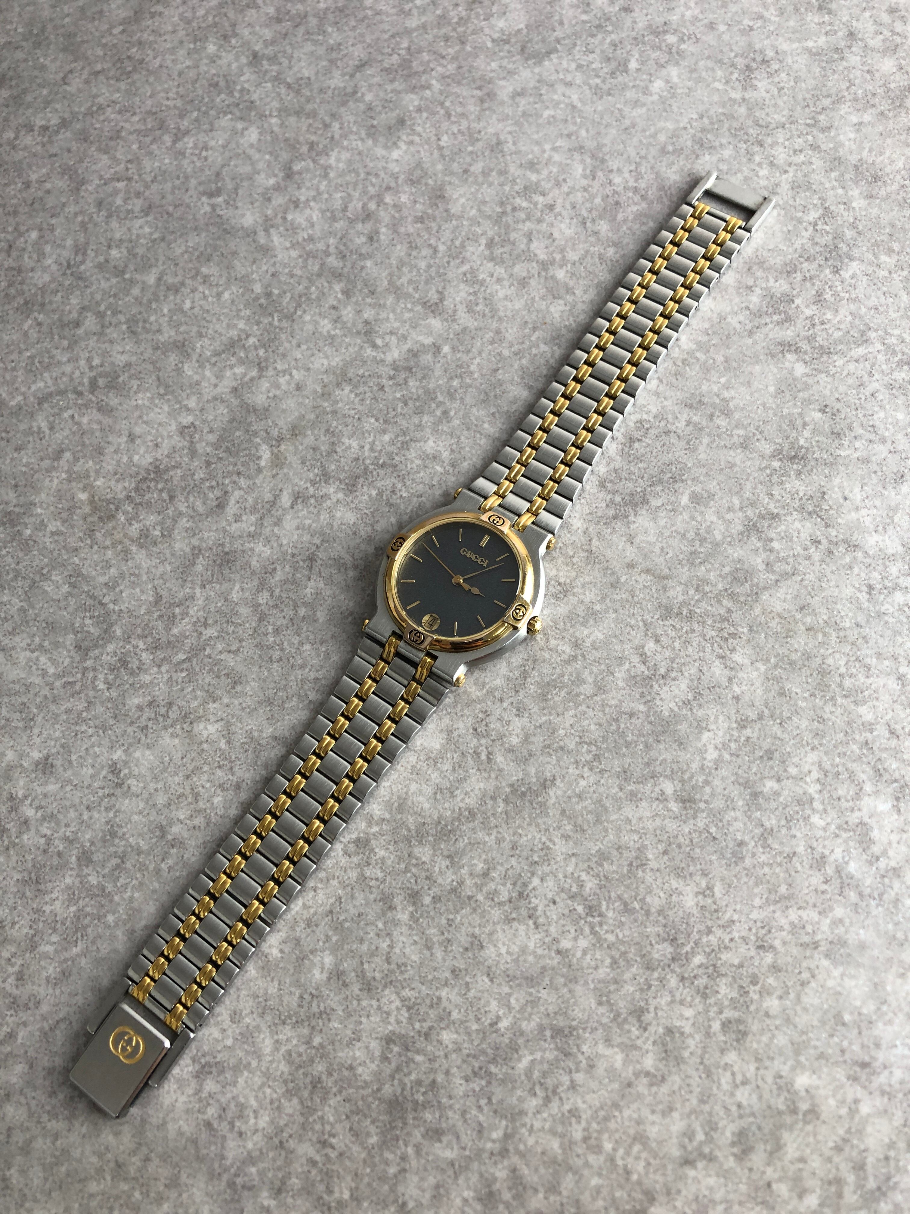 GUCCI グッチ 腕時計 シルバー×ゴールド ステンレススチール 9000M