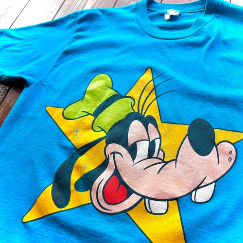 80s Disney CHARACTER FASHION 〝GOOFY〟Print T-Shirt 〈Made in U.S.A〉/  Size  LARGE