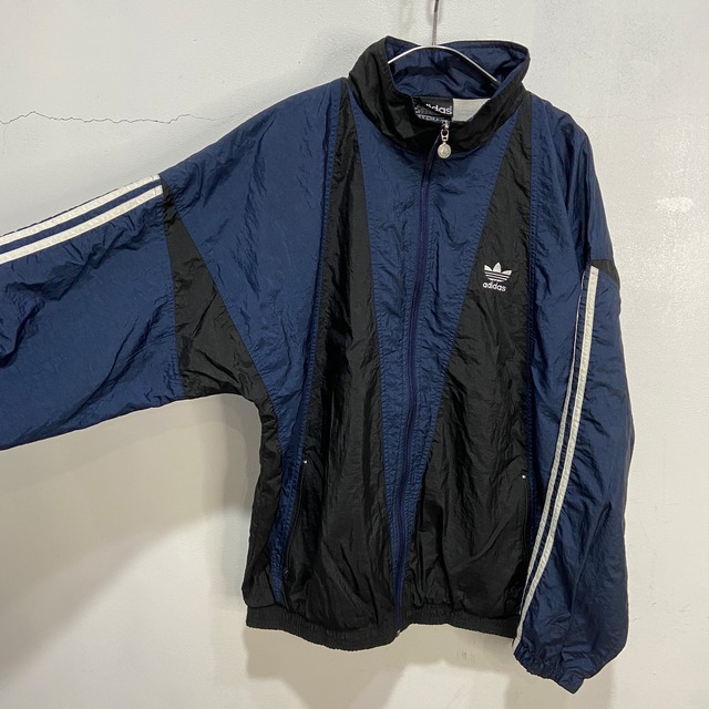 80s adidas ナイロンジャケット 万国旗タグ M トレフォイル