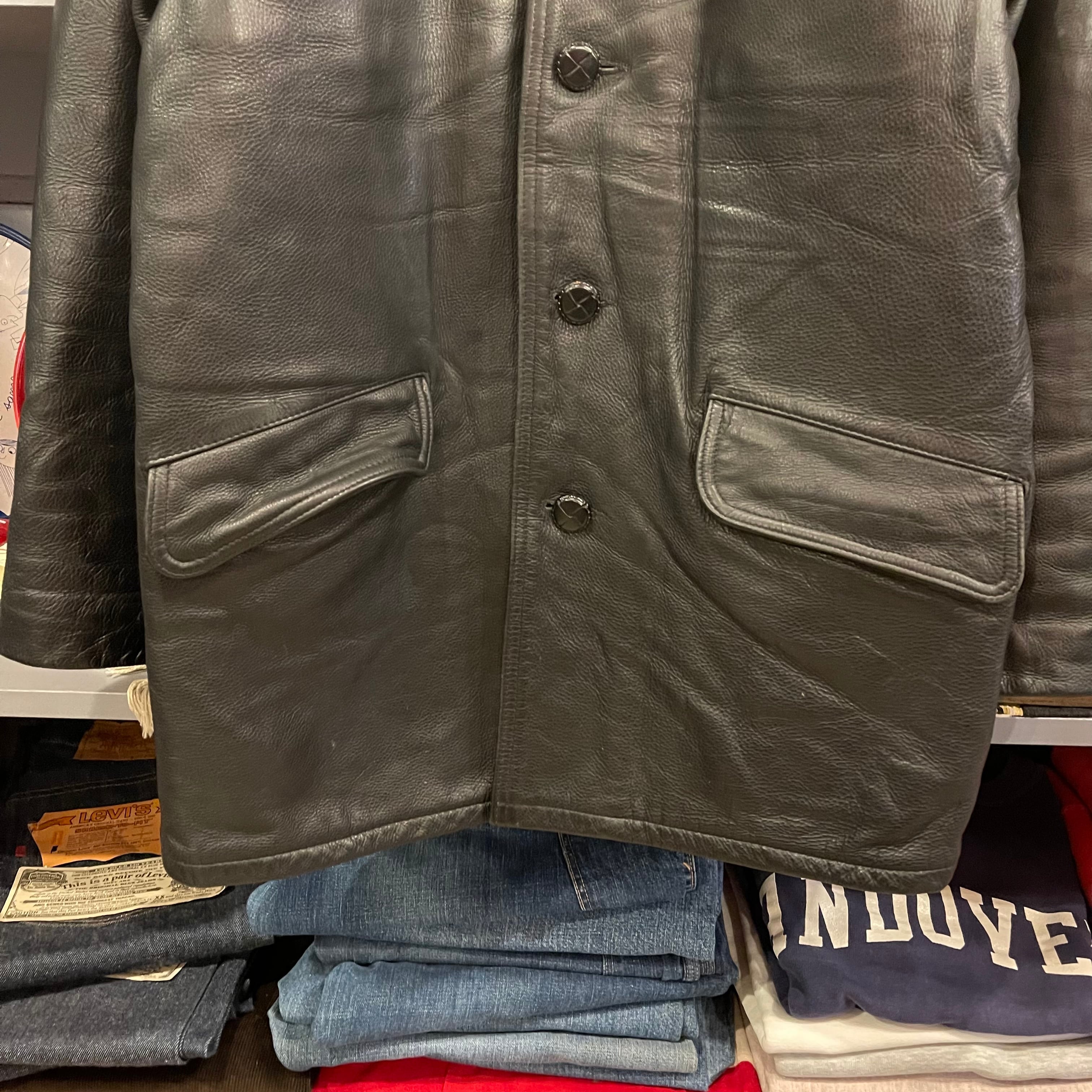 90s Schott Leather Car Coat | VOSTOK