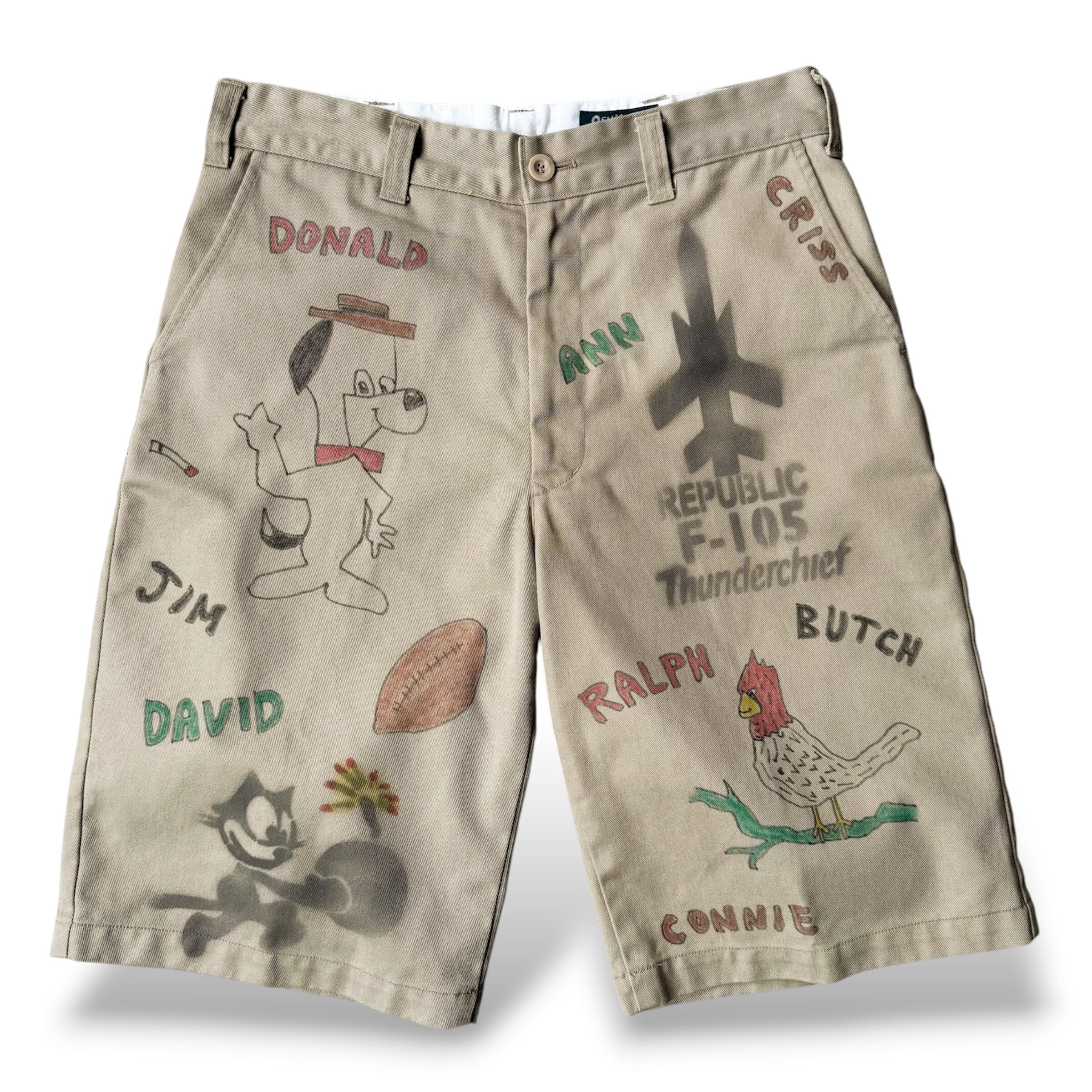 ヴィンテージ お魚 oshkosh ショートパンツ OSHKOSH】HAND PAINTED ART STENCIL MEMORIAL SHORT PANTS