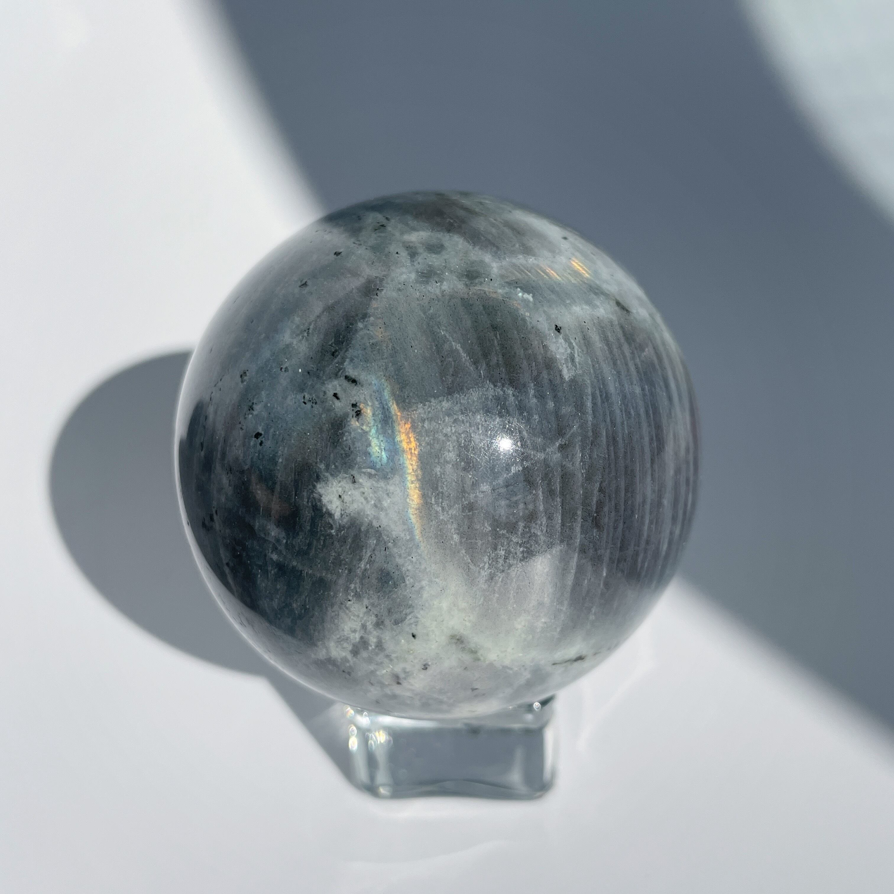ラブラドライト スフィア ◇Labradorite◇天然石・鉱物・パワーストーン グレーのラブラドライト スフィア 03◇ Labradorite Sphere ◇天然石
