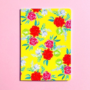 flowers notebook yellow