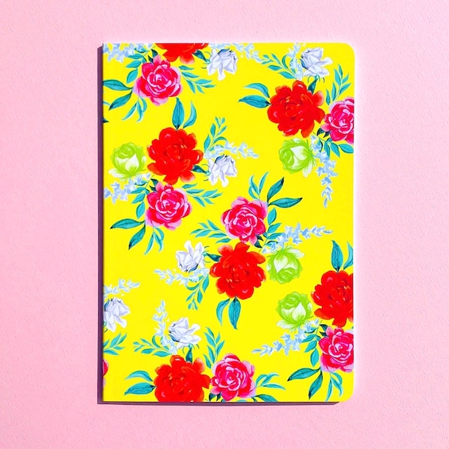 flowers notebook yellow