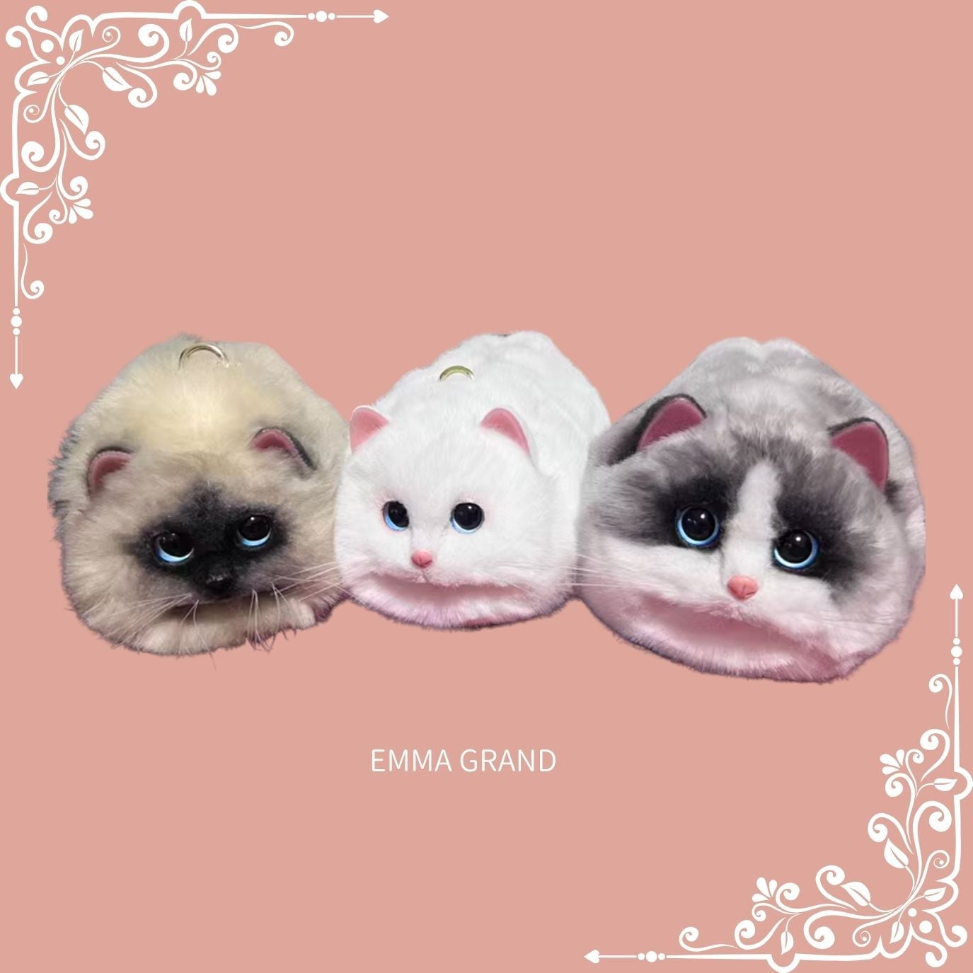 青い目をした白猫 フェイクファーバッグ E00459 | EMMA GRAND