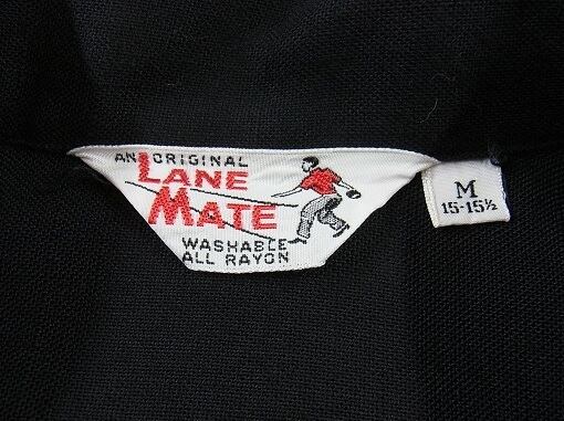 60's LANE MATE ブラック レーヨン ヴィンテージ ボーリングシャツ ...