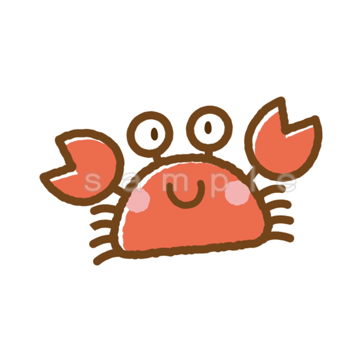 かに(G005)PNG | イラストショップくま｜商用利用OKのかわいいイラスト