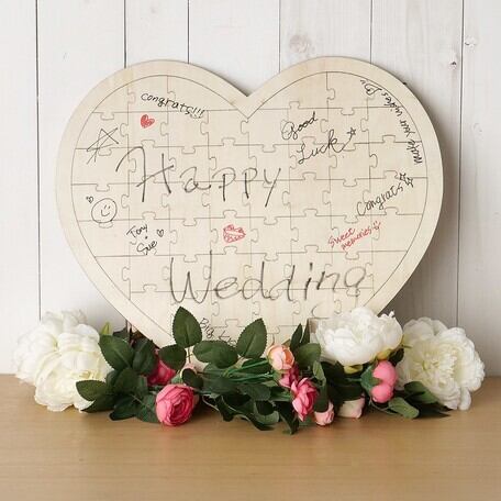 ゲストブック (木製ジグソーパズル)/ウェディング小物/パーティーグッズ【..by6sense】