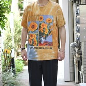 Claude Monet sunflower art print tee