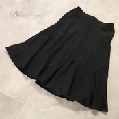 社交ダンス 衣装 スカート レッスンウェア ブラック系 黒 無地 ビーズ キラキラ フレアスカート 華やか かわいい おしゃれ 上品 大人っぽい ダンス 練習 レッスン ダンス衣装 練習着 社交ダンス衣装 着回し 発表会 ステージ ステージ衣装 軽やか 日本製
