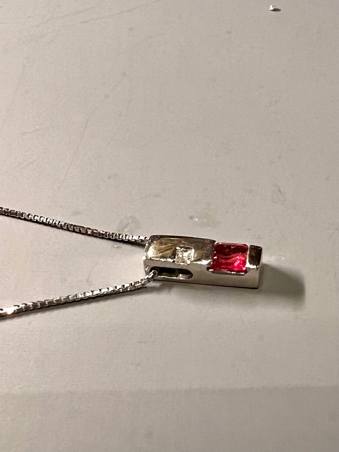 超希少！No oil レッドベリル Pt900ダイヤモンドペンダントネックレス 