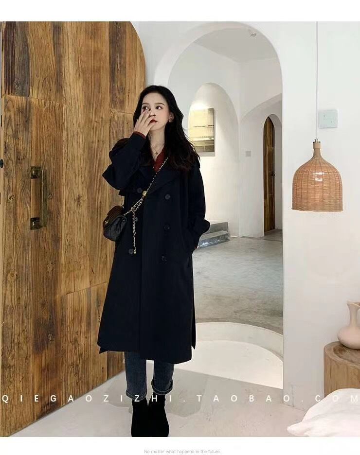 ウエストベルトロングコート