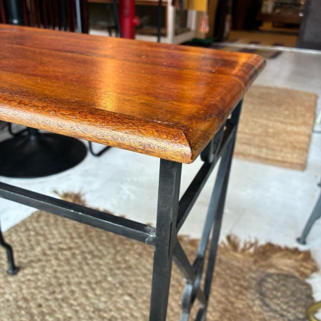 India Acacia wood & iron nesting table S W55×D33×H63cm　インド　アカシアウッド＆アイアンネストテーブル　S　サイドテーブル　鉄脚　木製