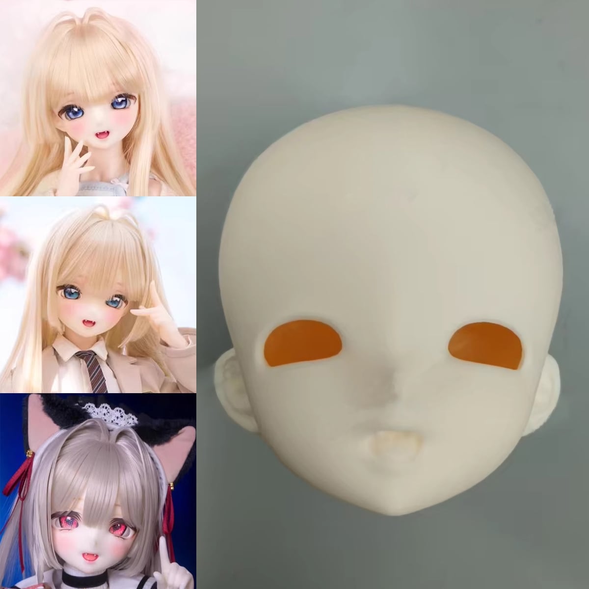 素体 カスタムドール ヘッド付き ヘッドあり！ノーメイク！ウィッグ ヘッド ボディ 17cm BJD 1/8 1/12