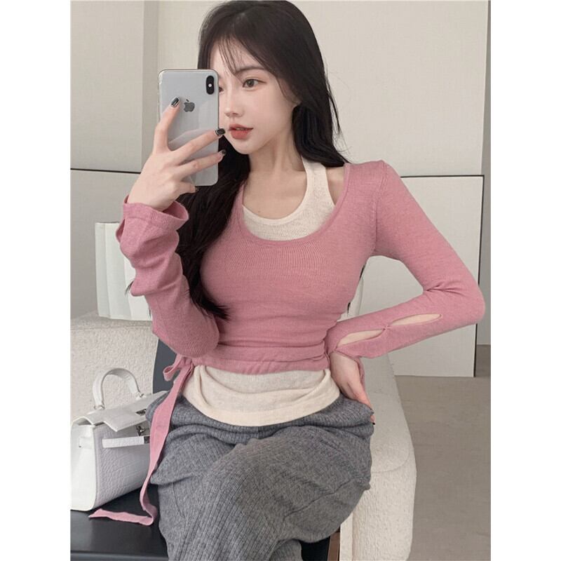 Tシャツ シャツ オータムウィンタートップス ロング 秋物 冬物 ガールズファッション17149138686