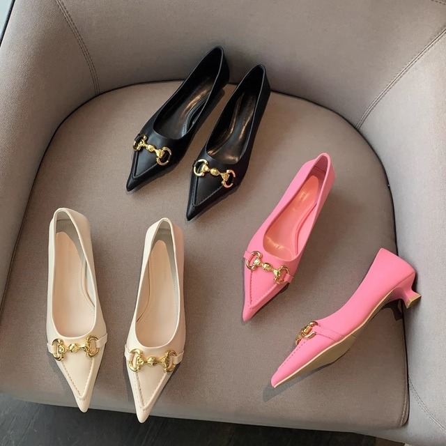 pointed buckle pumps <s100320>