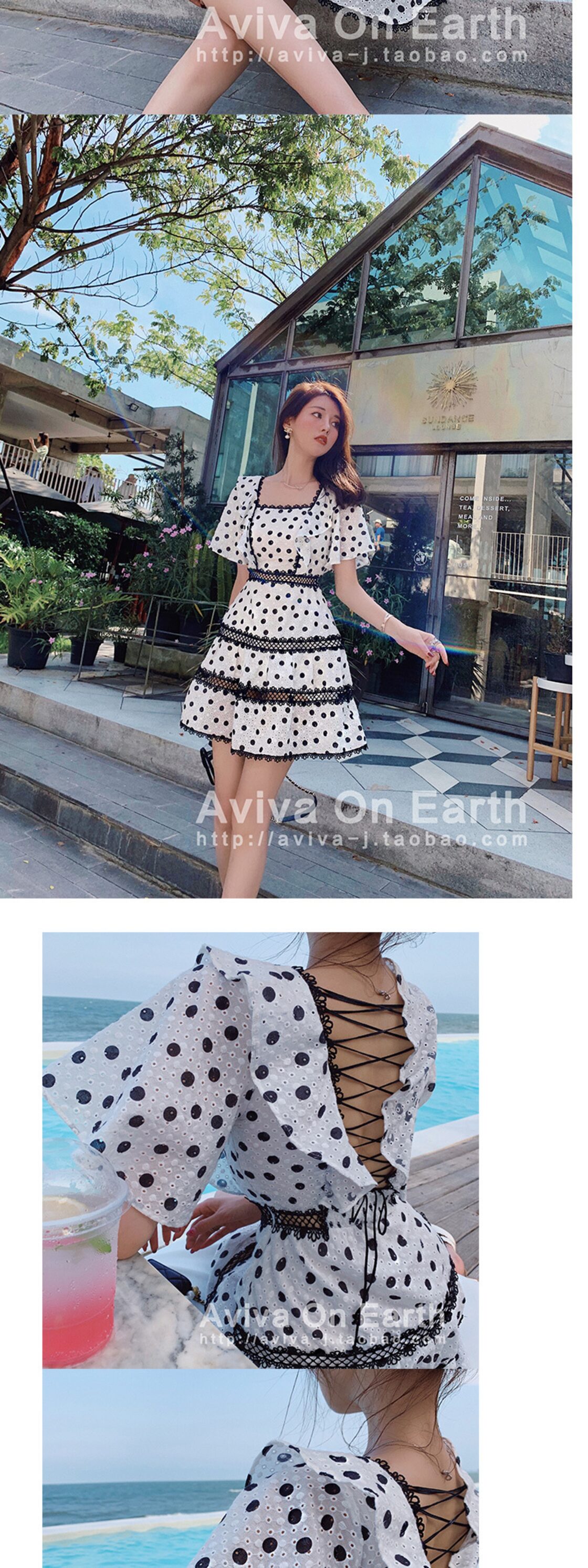 ♥ バックレス水玉フリルワンピースドレス ♥♥欧州 ヨーロッパ 