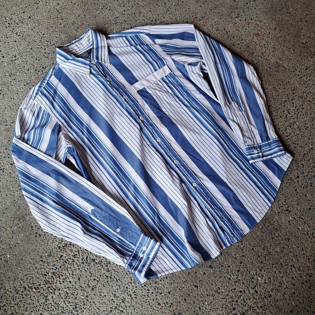 Ralph Lauren ランダムストライプ ボタンダウンシャツ used [204035]