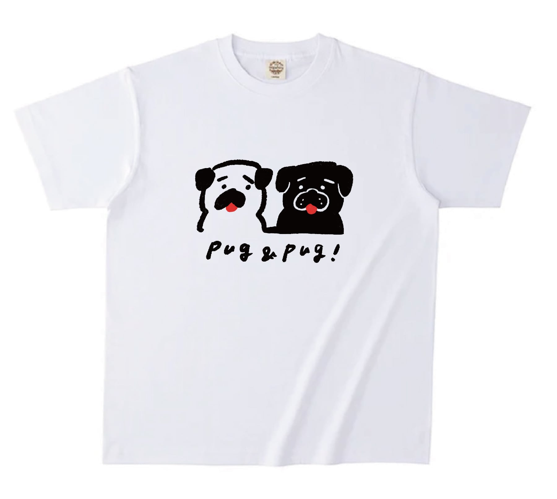 【受注生産】オーガニックコットンTシャツ「pug&pug」