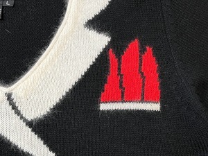 Tuxedo design knit sweater