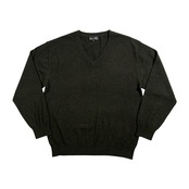 カシミヤ100% Mens Wear メンズウェア Vネック カシミア ウールニットセーター サイズ LL /ダークグリーン系/メンズ