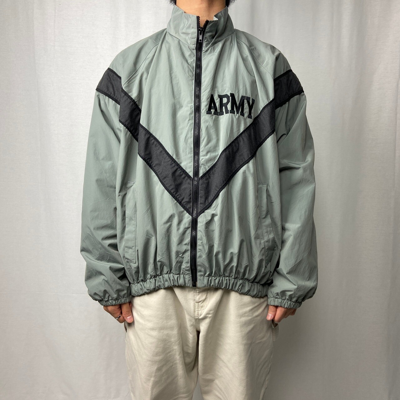 00年代 U.S.ARMY 米軍実品 IPFU ミリタリー ナイロンジャケット MEDIUM 