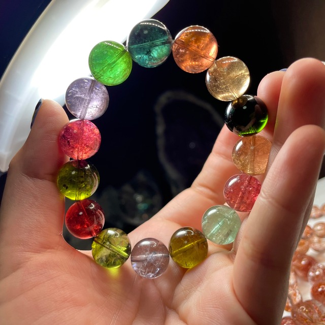 宝石質.最高峰！透明度抜群！もはや飴玉☆大玉トルマリンブレスレット