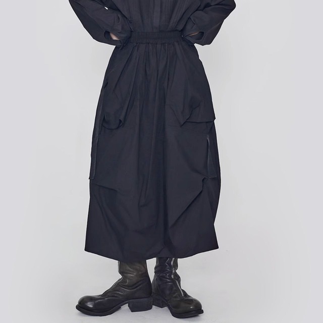 Balloon silhouette long length skirt C1008