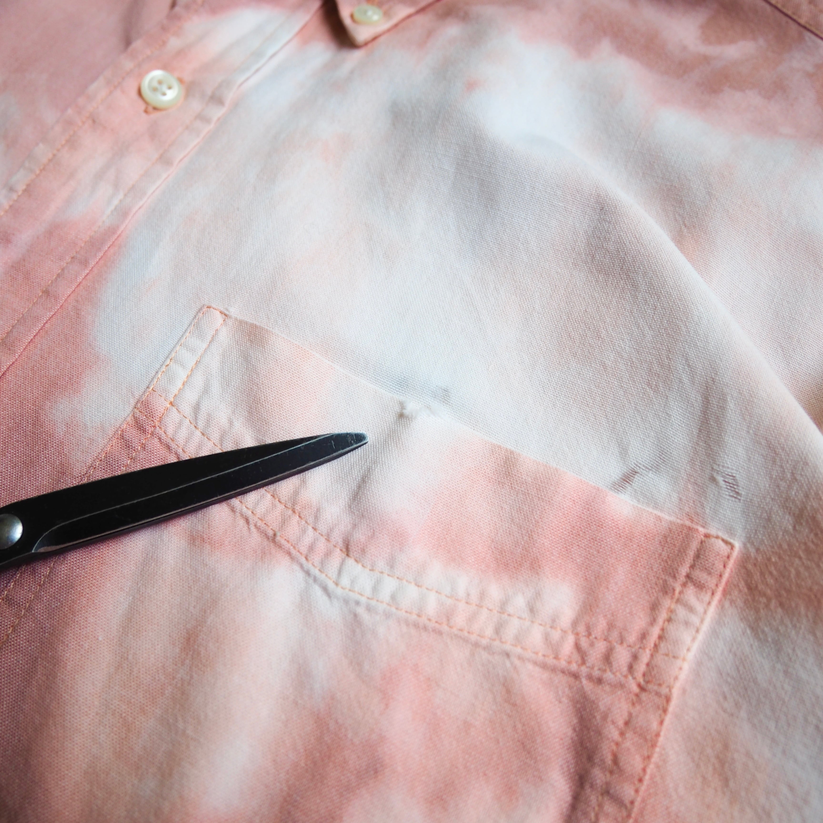 " L.L.Bean " Beautiful Flamingo pink Color Tie dye Over silhouette shirt