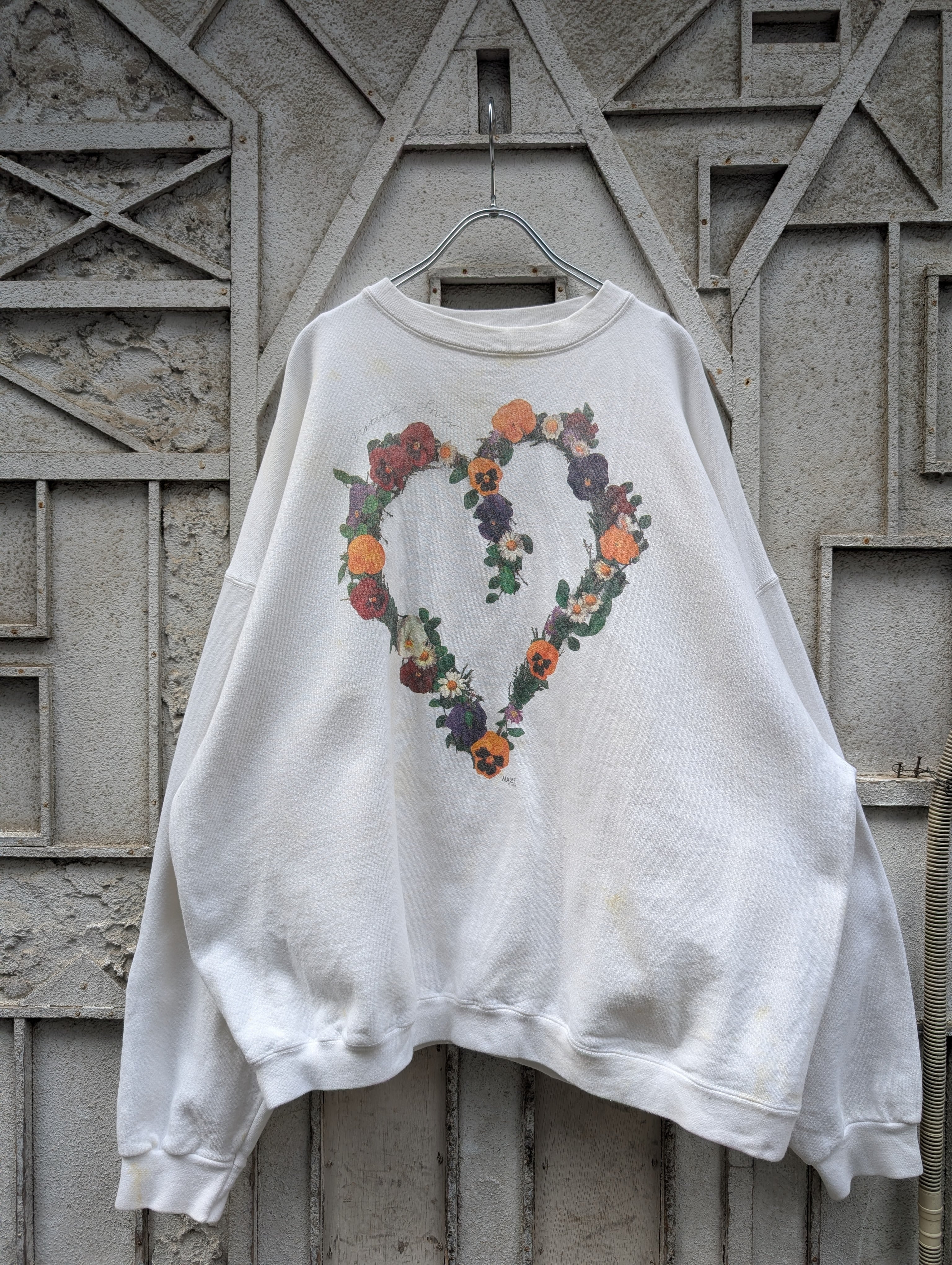 "MAZE" flower print hoodie