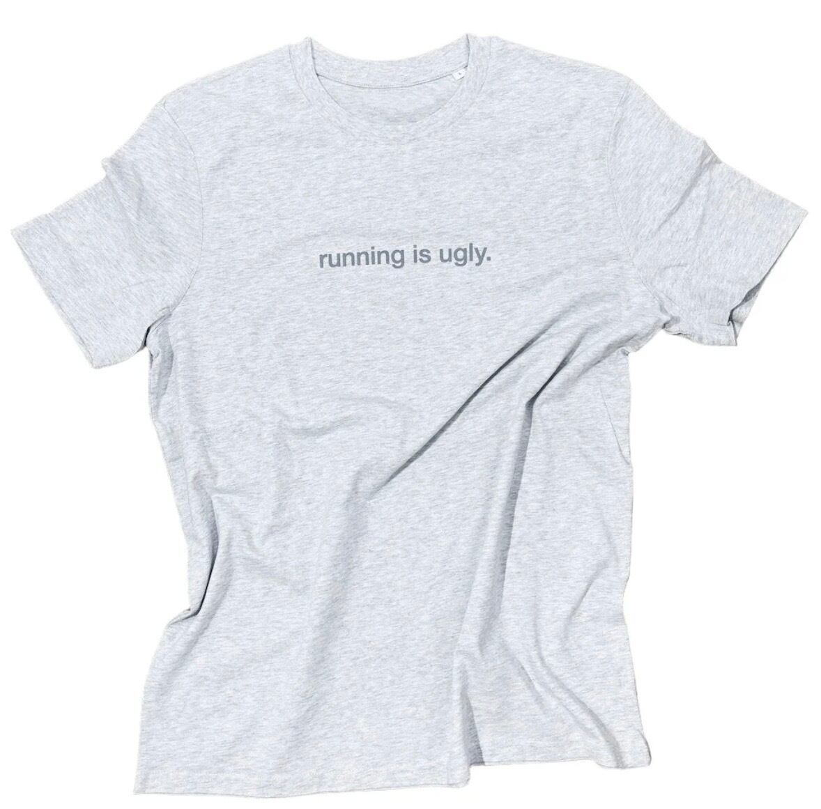4T2 "running is ugly." tee col.light grey heather