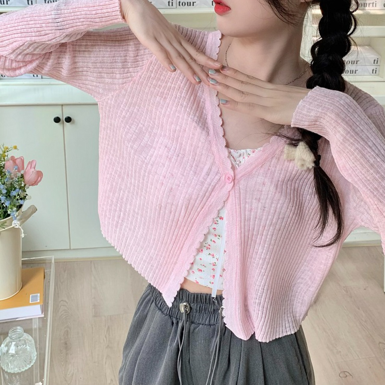 カラーライトカーディガン LK836